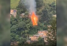Cuerpo de Bomberos de Medellín controla un incendio en el sector de Los Búcaros