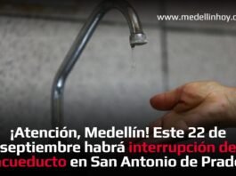 ¡Atención, Medellín! Este 22 de septiembre habrá interrupción de acueducto en San Antonio de Prado